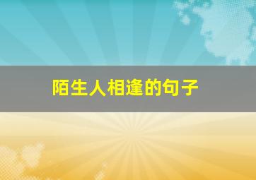 陌生人相逢的句子