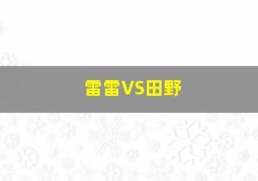 雷雷VS田野