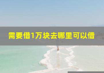 需要借1万块去哪里可以借