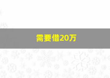 需要借20万