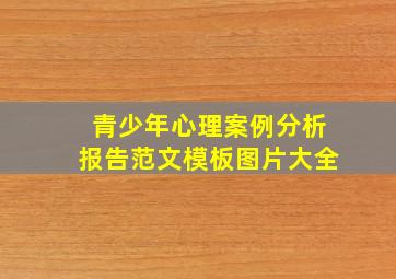 青少年心理案例分析报告范文模板图片大全