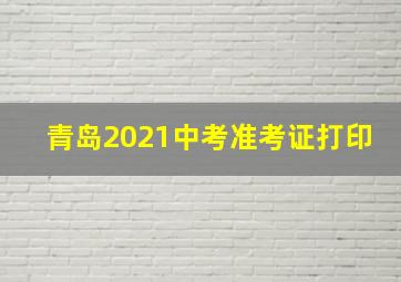 青岛2021中考准考证打印