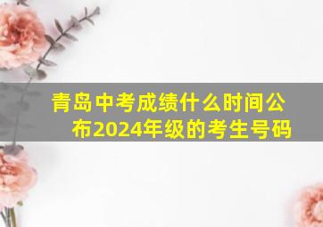 青岛中考成绩什么时间公布2024年级的考生号码