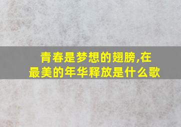 青春是梦想的翅膀,在最美的年华释放是什么歌