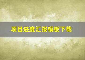 项目进度汇报模板下载