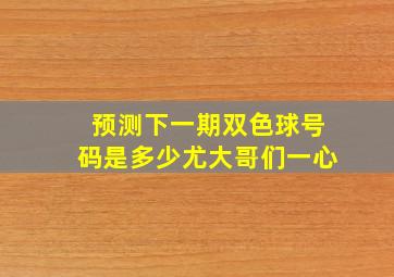 预测下一期双色球号码是多少尤大哥们一心