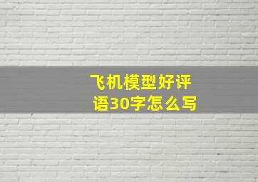 飞机模型好评语30字怎么写