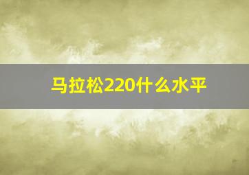 马拉松220什么水平