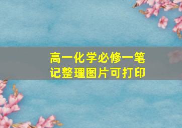 高一化学必修一笔记整理图片可打印