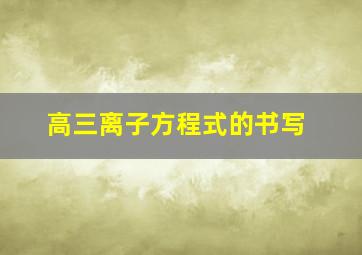 高三离子方程式的书写