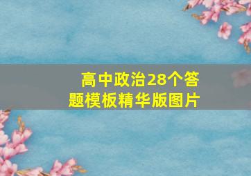 高中政治28个答题模板精华版图片