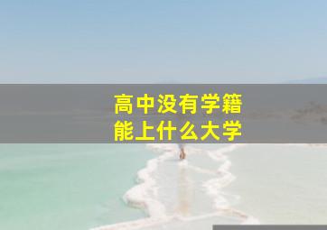 高中没有学籍能上什么大学