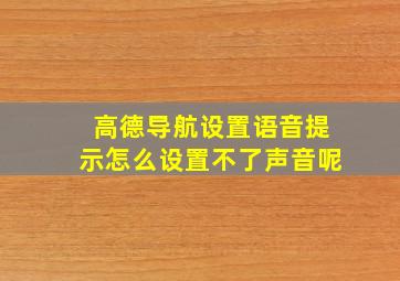 高德导航设置语音提示怎么设置不了声音呢