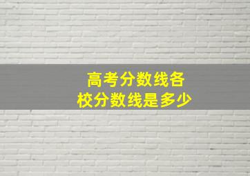 高考分数线各校分数线是多少