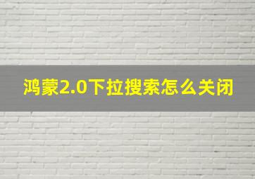 鸿蒙2.0下拉搜索怎么关闭