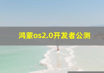 鸿蒙os2.0开发者公测