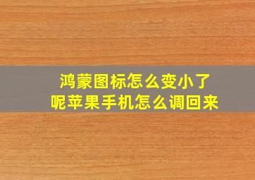 鸿蒙图标怎么变小了呢苹果手机怎么调回来