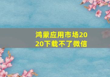 鸿蒙应用市场2020下载不了微信