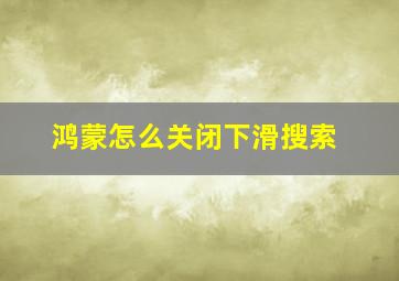 鸿蒙怎么关闭下滑搜索