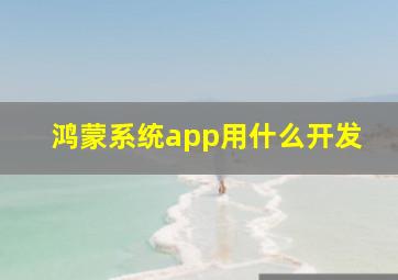 鸿蒙系统app用什么开发