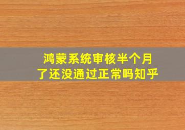 鸿蒙系统审核半个月了还没通过正常吗知乎