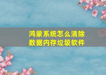 鸿蒙系统怎么清除数据内存垃圾软件