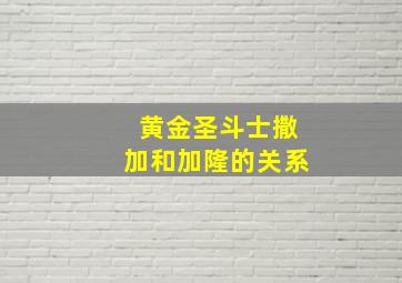 黄金圣斗士撒加和加隆的关系