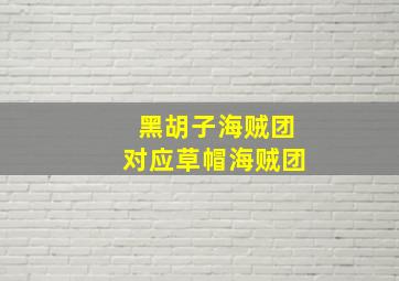 黑胡子海贼团对应草帽海贼团