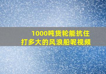 1000吨货轮能抗住打多大的风浪船呢视频