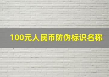 100元人民币防伪标识名称