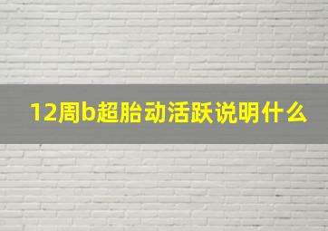 12周b超胎动活跃说明什么