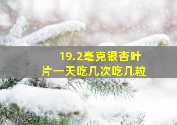 19.2毫克银杏叶片一天吃几次吃几粒