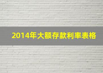 2014年大额存款利率表格