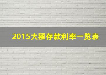 2015大额存款利率一览表