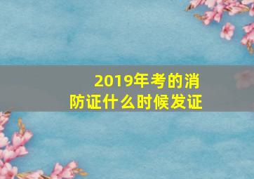 2019年考的消防证什么时候发证