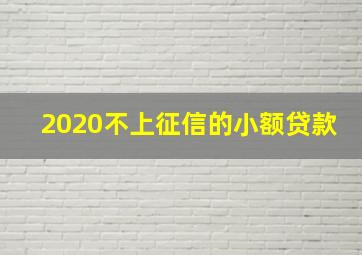 2020不上征信的小额贷款