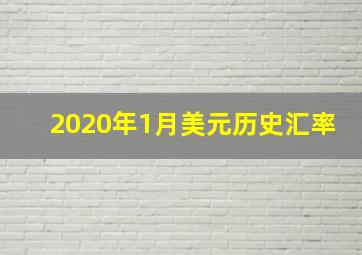 2020年1月美元历史汇率