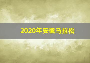 2020年安徽马拉松