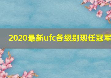 2020最新ufc各级别现任冠军