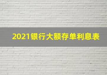 2021银行大额存单利息表