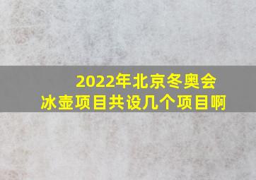 2022年北京冬奥会冰壶项目共设几个项目啊