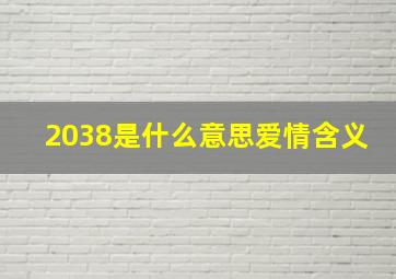 2038是什么意思爱情含义