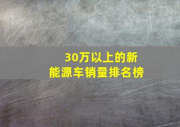 30万以上的新能源车销量排名榜