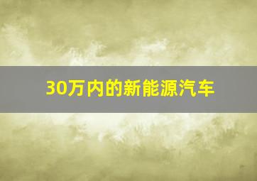 30万内的新能源汽车