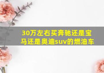 30万左右买奔驰还是宝马还是奥迪suv的燃油车