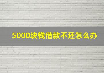 5000块钱借款不还怎么办