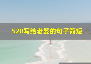 520写给老婆的句子简短