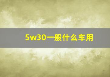 5w30一般什么车用