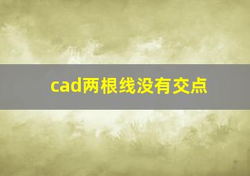 cad两根线没有交点