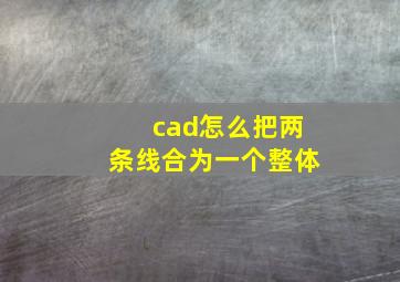 cad怎么把两条线合为一个整体